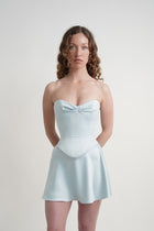 Blue Pinched Corset