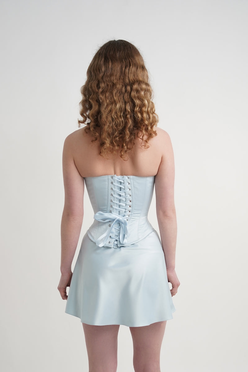 Blue Pinched Corset
