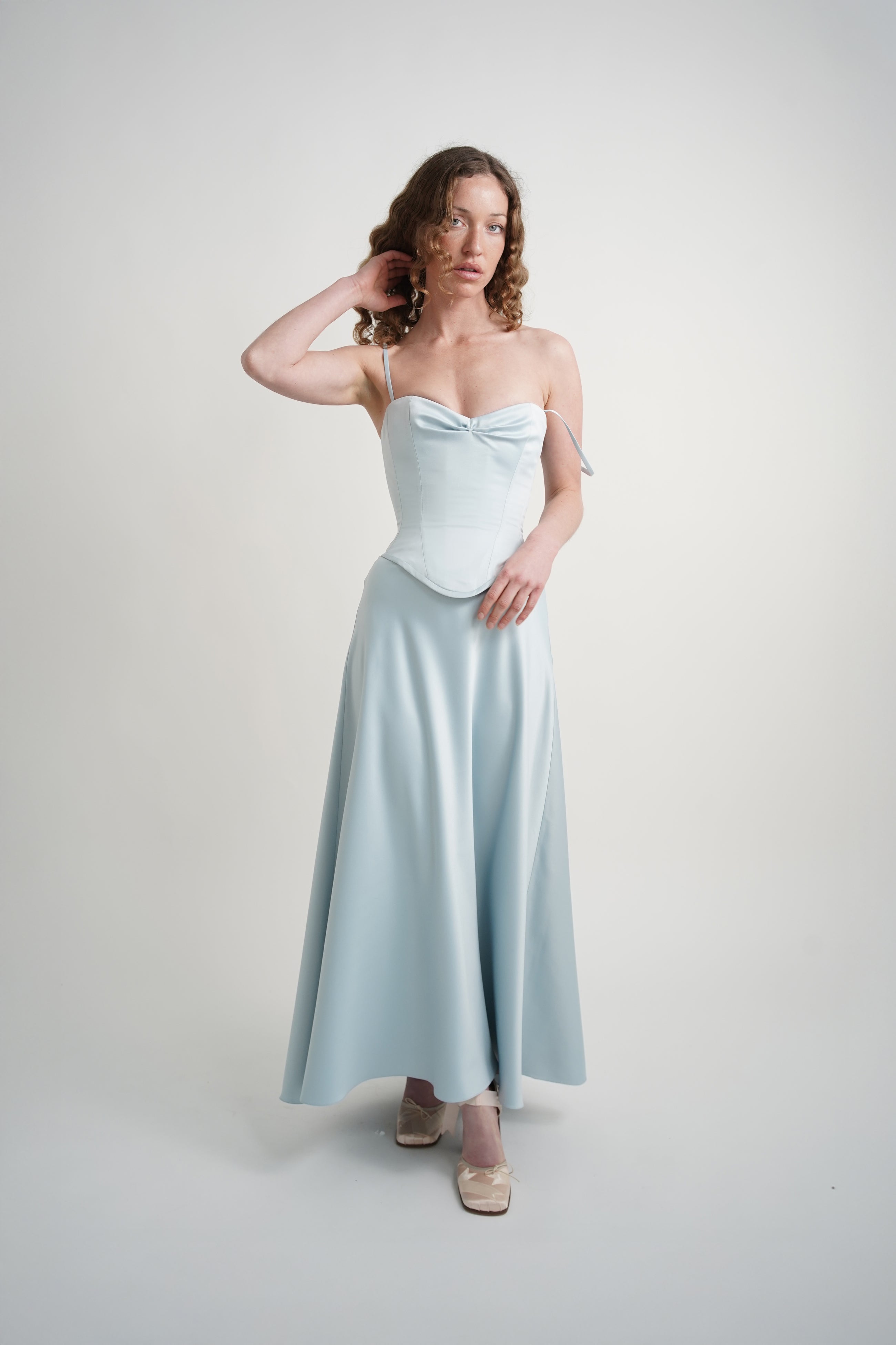 Blue Pinched Corset