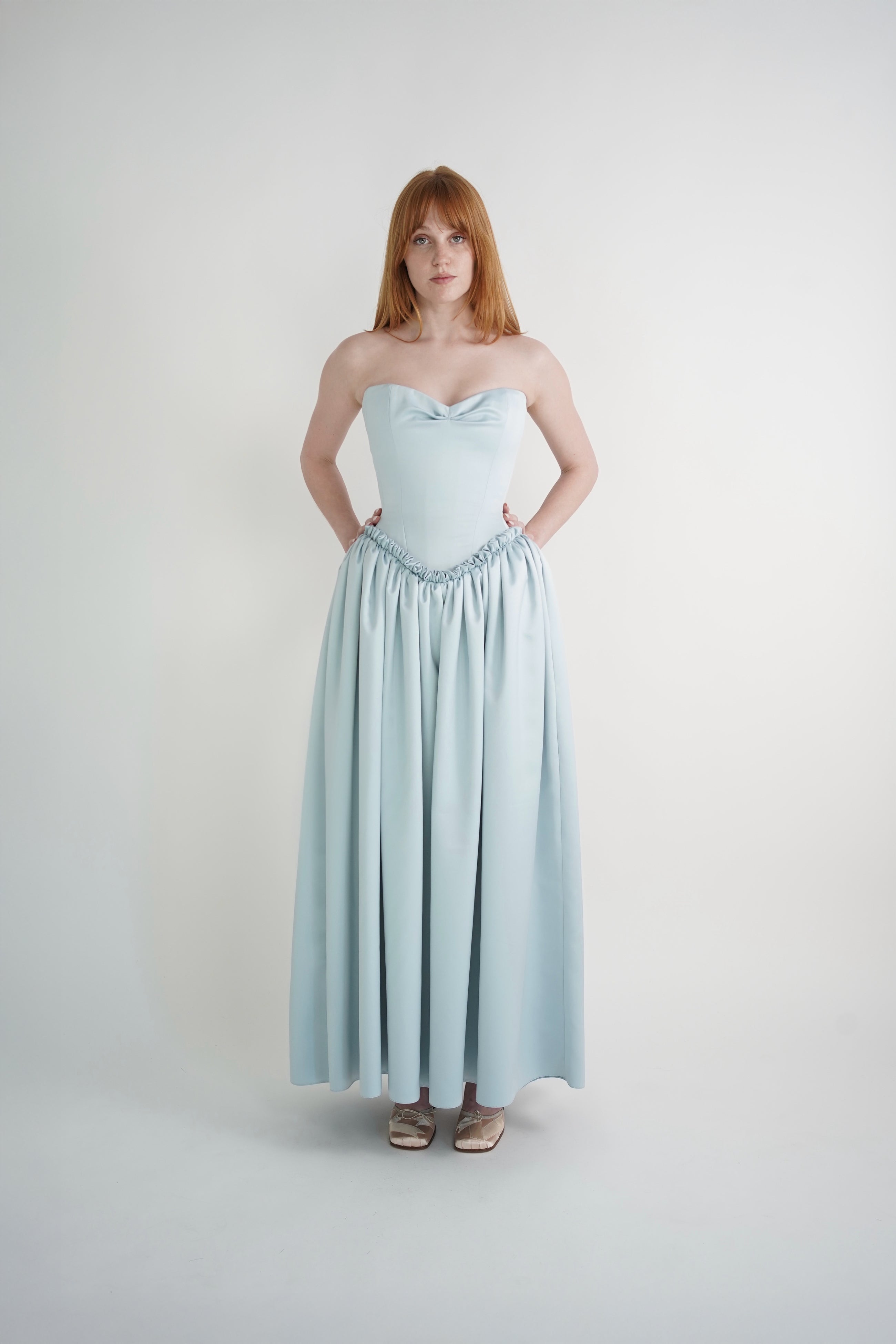 Blue Pinched Dress