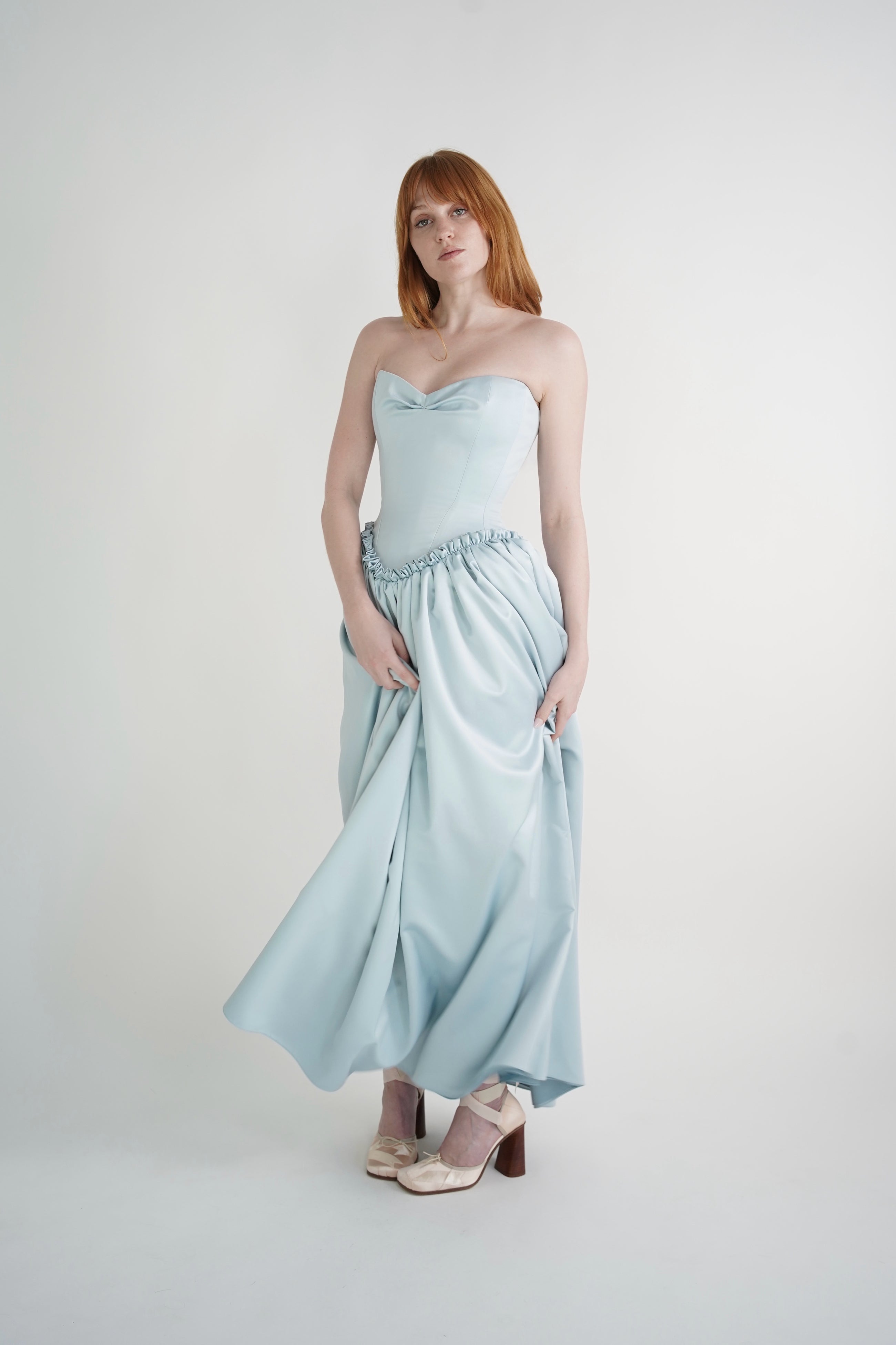 Blue Pinched Dress