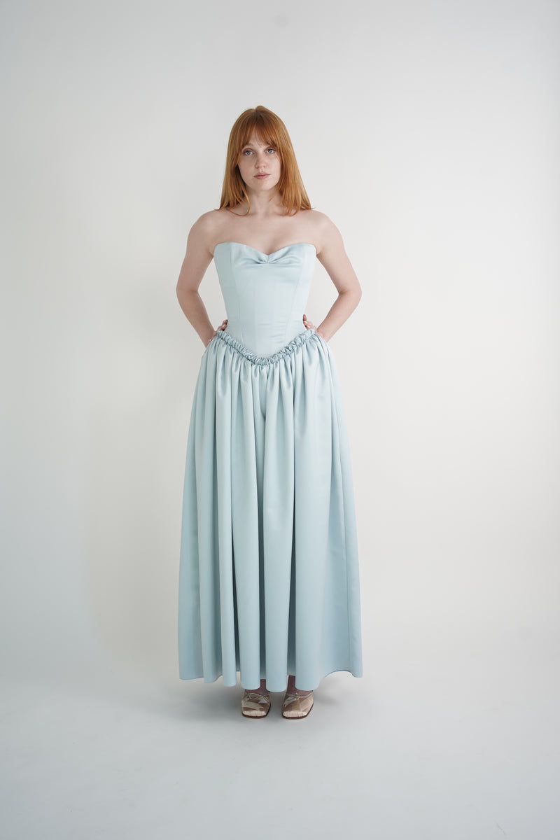 Blue Pinched Dress