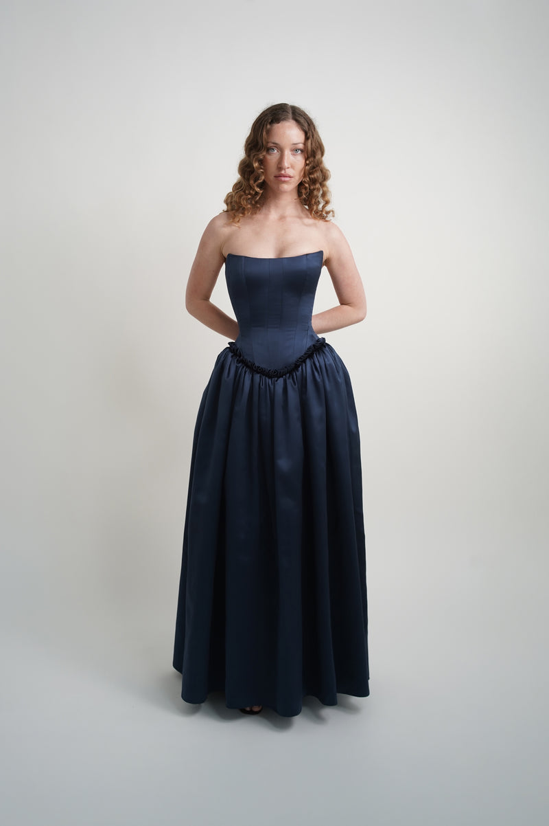 Navy Scooped Dress